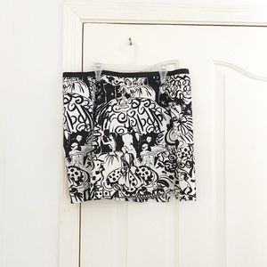 Rachelle Black & White Ballroom Printed Skirt